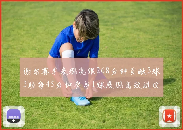 谢尔赛季表现亮眼268分钟贡献3球3助每45分钟参与1球展现高效进攻能力